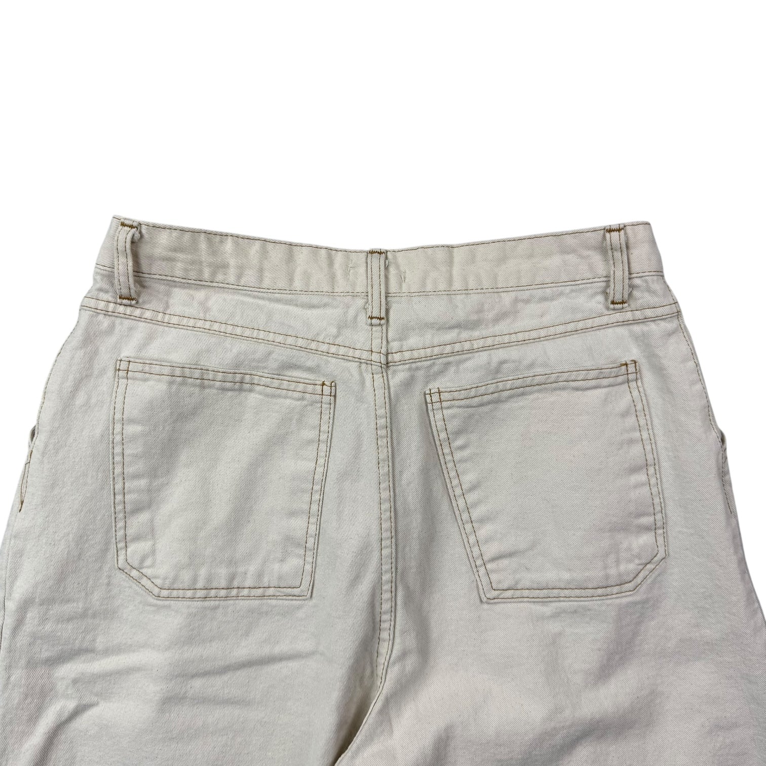 Dgreen Pleated Denim Shorts White