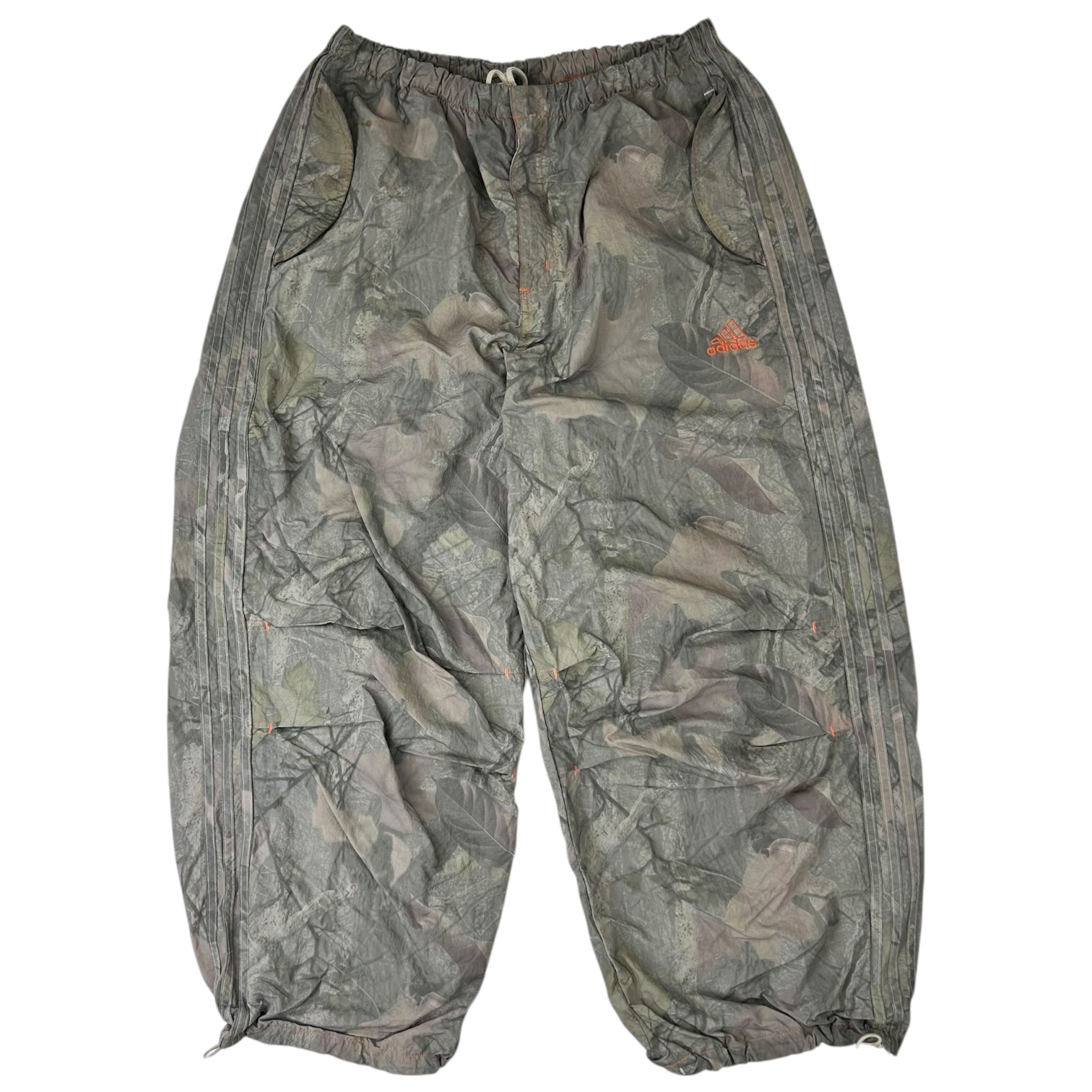Vintage Adidas Baggy Nylon Pants Camo/Orange