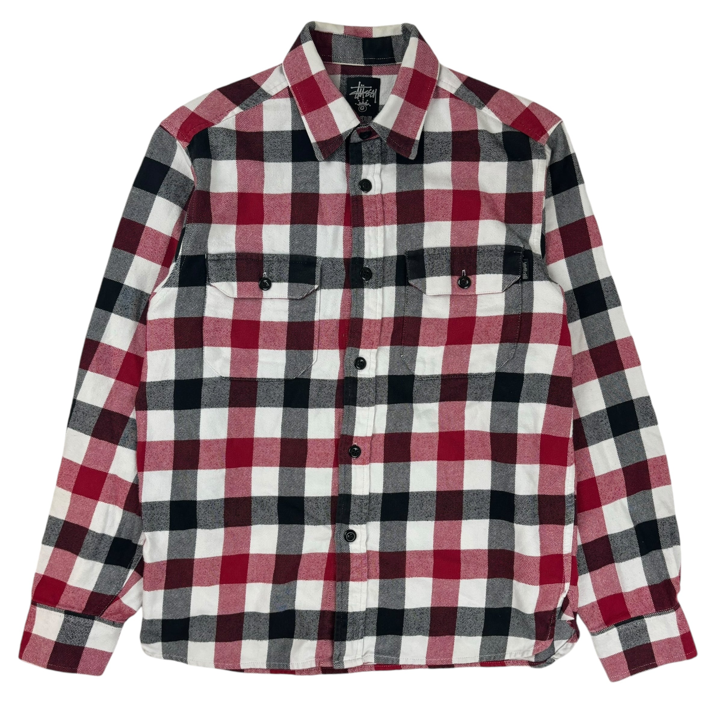 Stüssy Printed Plaid Button-Up Shirt Red