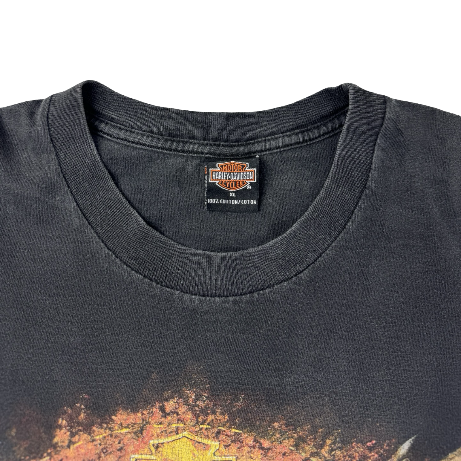 2001 Harley Davidson Wolf & Eagle T-Shirt Faded Black