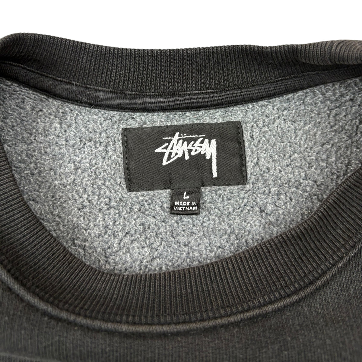 Stussy Sport Big Crackle Washed Crewneck Black