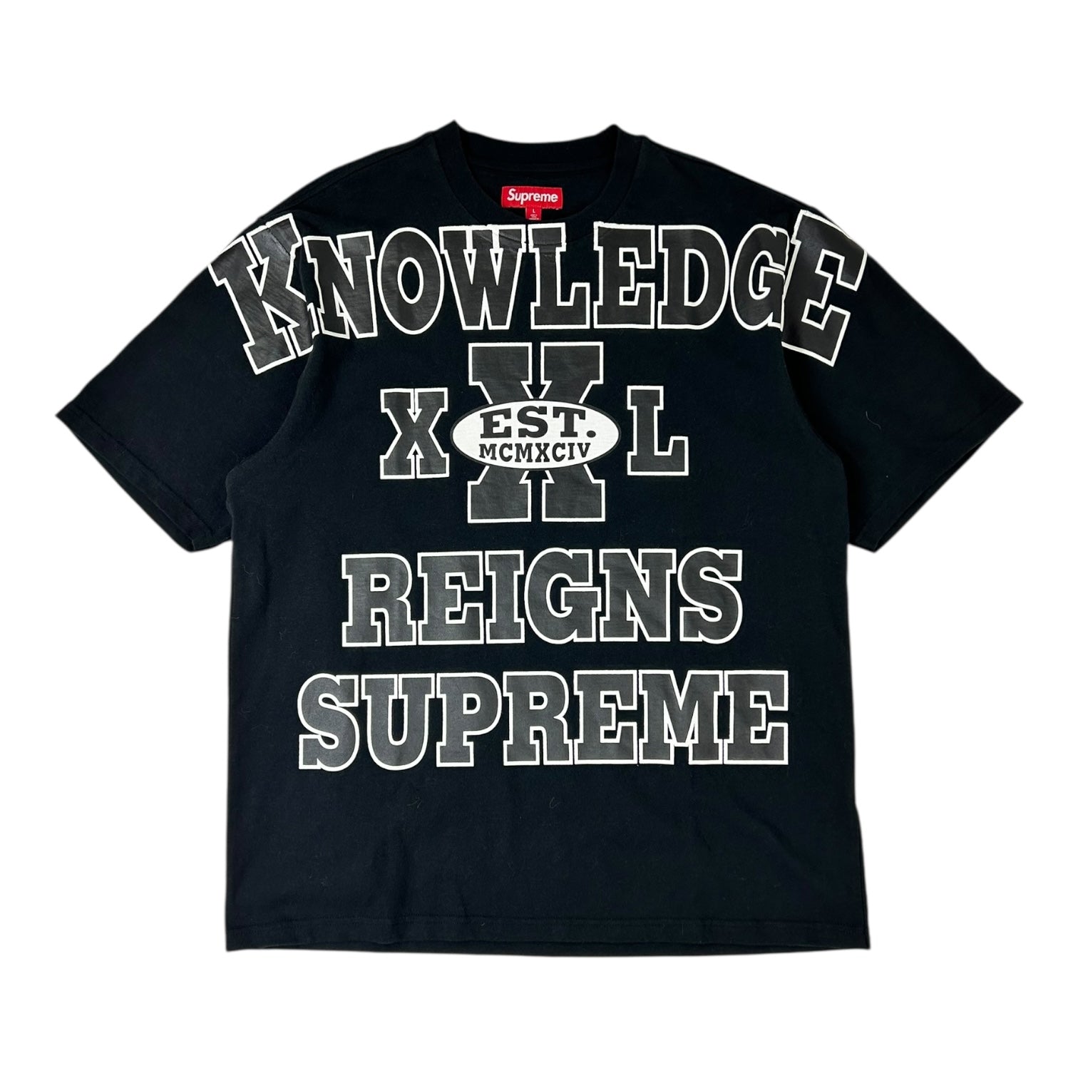 Supreme Overprint Knowledge T-Shirt Black