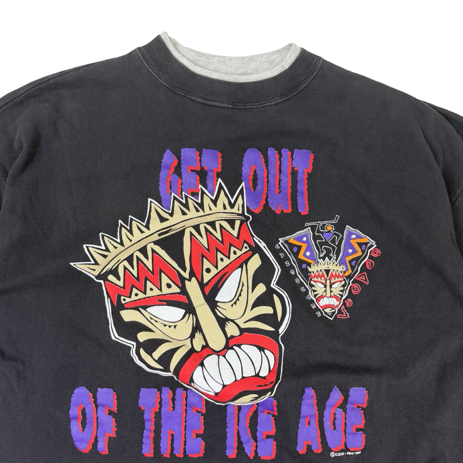 Vintage 1990s Vancouver VooDoo Roller Hockey Double Layer T-Shirt