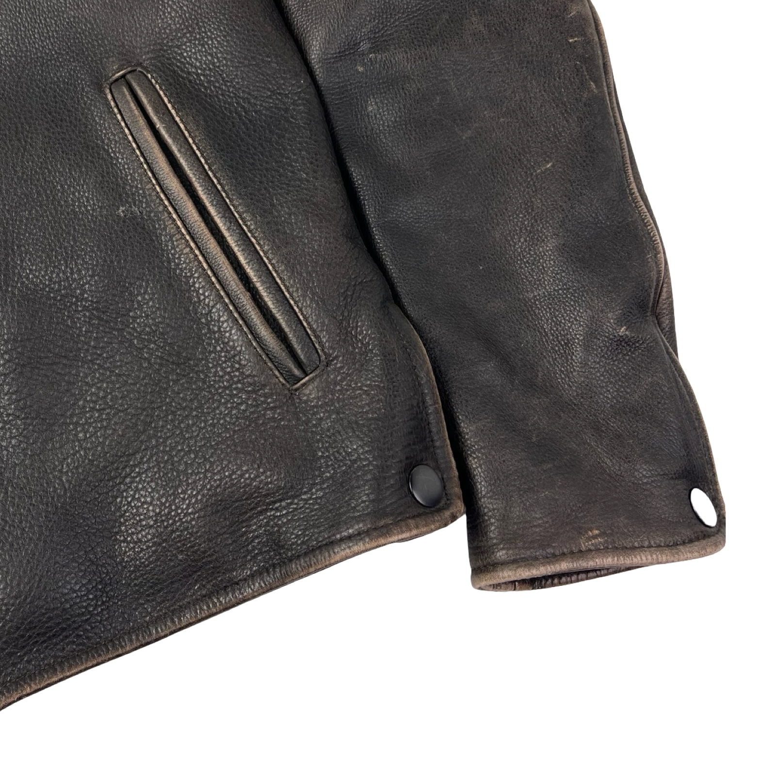 Vintage Black Rivet Harrington Leather Jacker