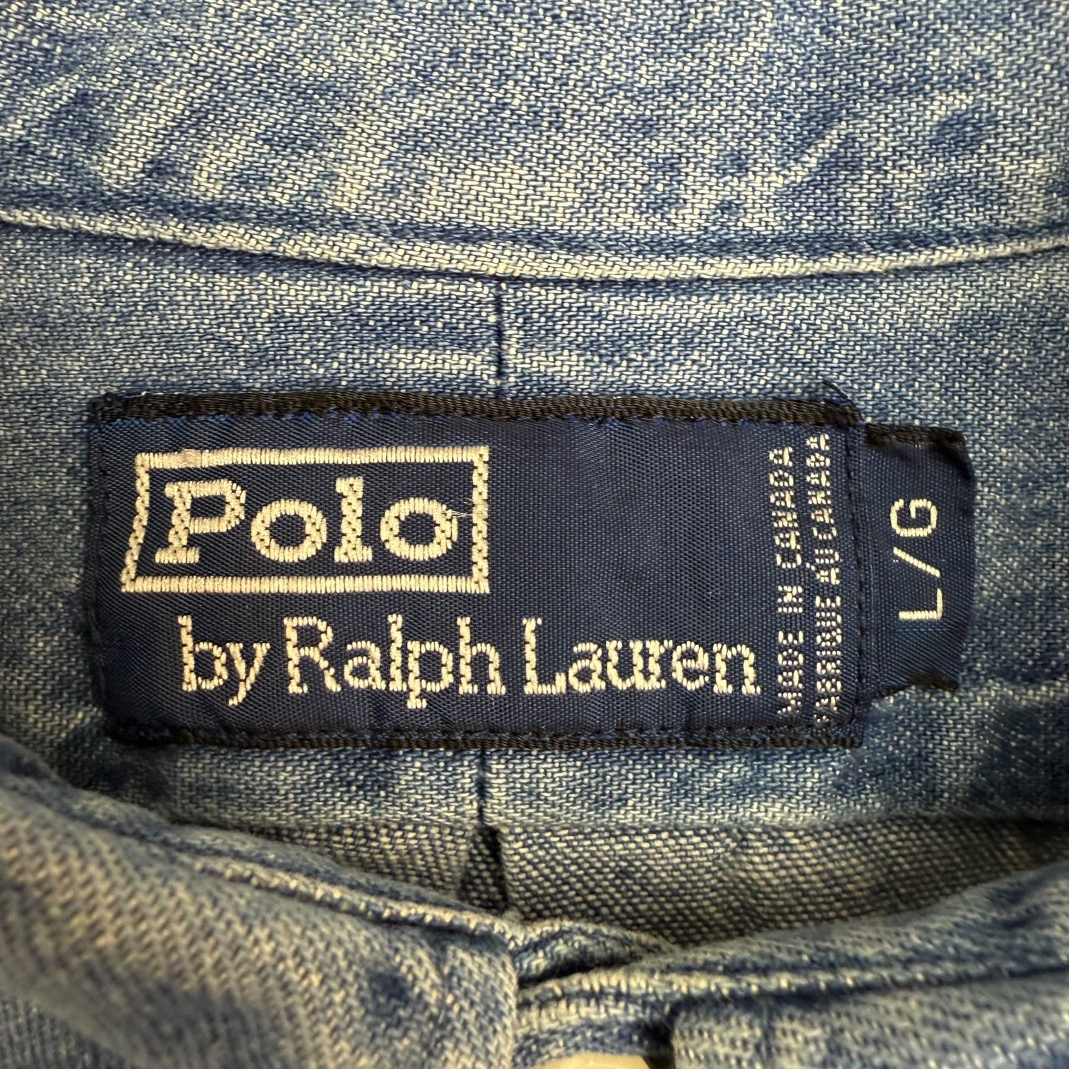 Vintage Polo Ralph Lauren Denim Button Up Shirt Medium Wash