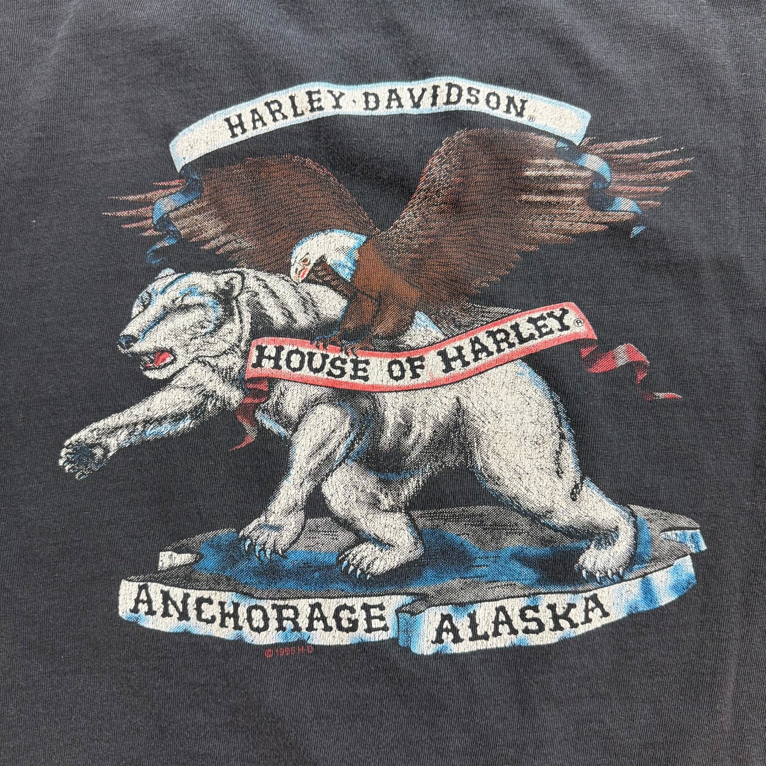 1995 Harley Davidson Of Alaska Tee Black