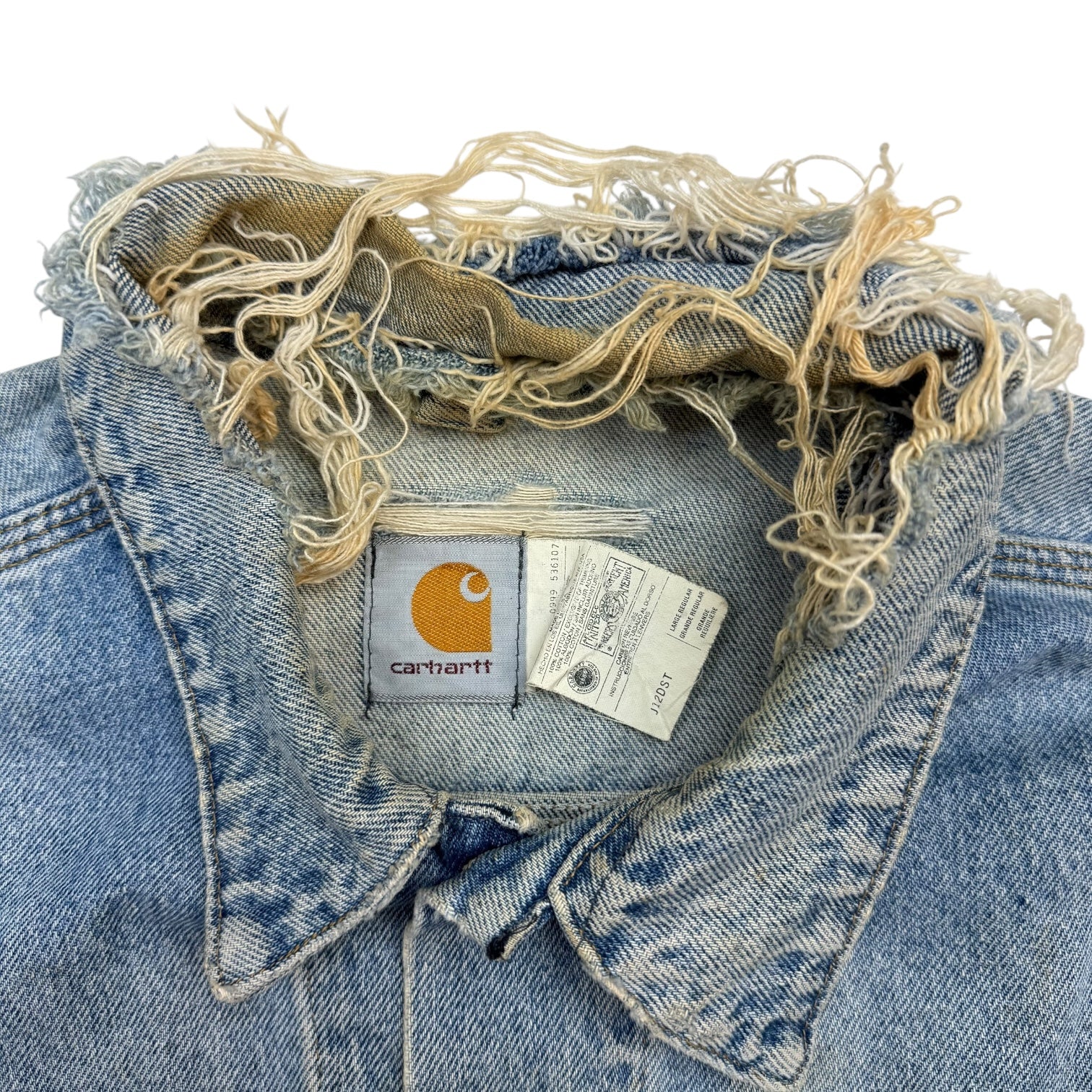 Vintage Carhartt Denim Button Up Jacket Light Wash