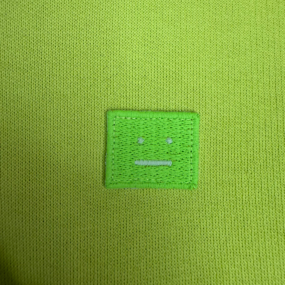Acne Studios Face Patch Hoodie Neon Yellow