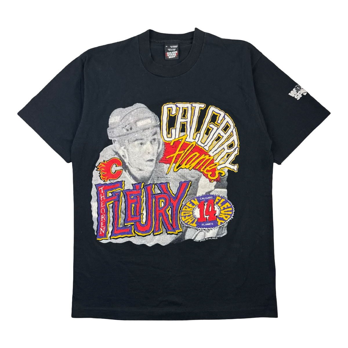 Vintage Calgary Flames Theoren Fleury #14 NHL T-Shirt