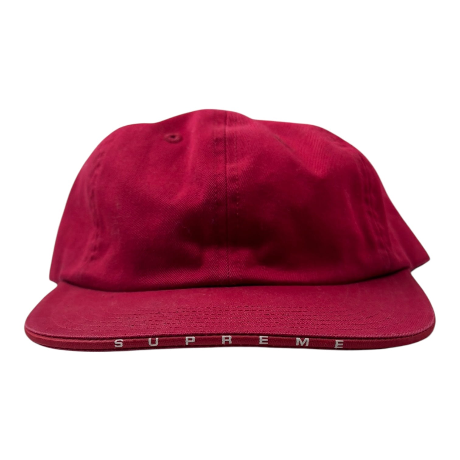 Supreme Visor Logo 6 Panel StrapBack Hat Red