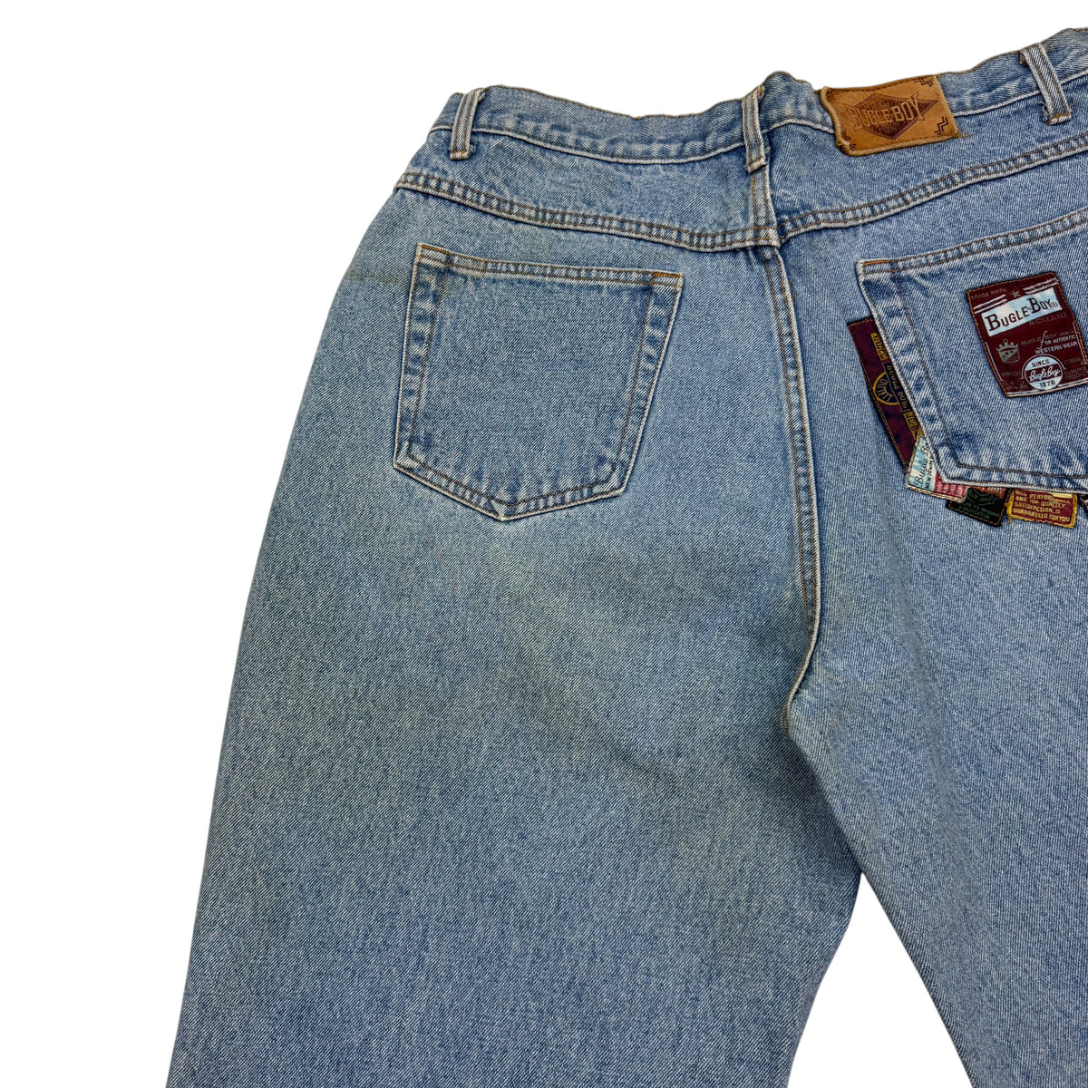 Vintage Bugleboy Patch Detail Jeans Blue