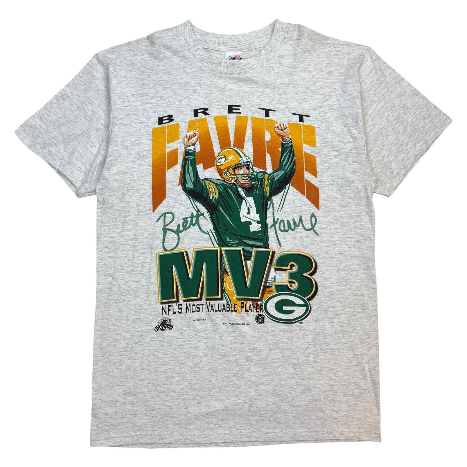 1997 Green Bay Packers Brett Favre MVP ‘MV3’ Tee Grey
