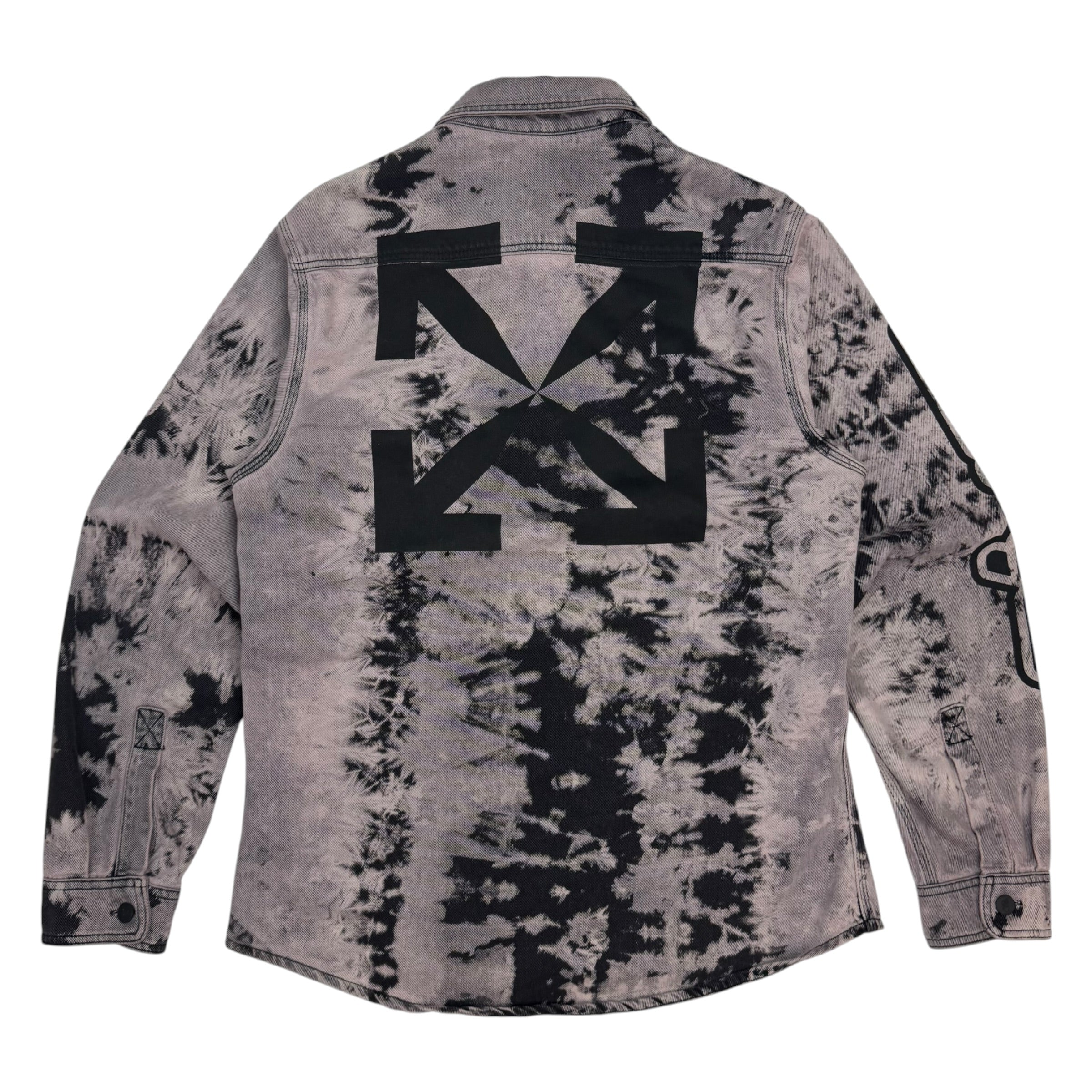 Off White Denim Tie Dye Pivot Jacket Pink/Black