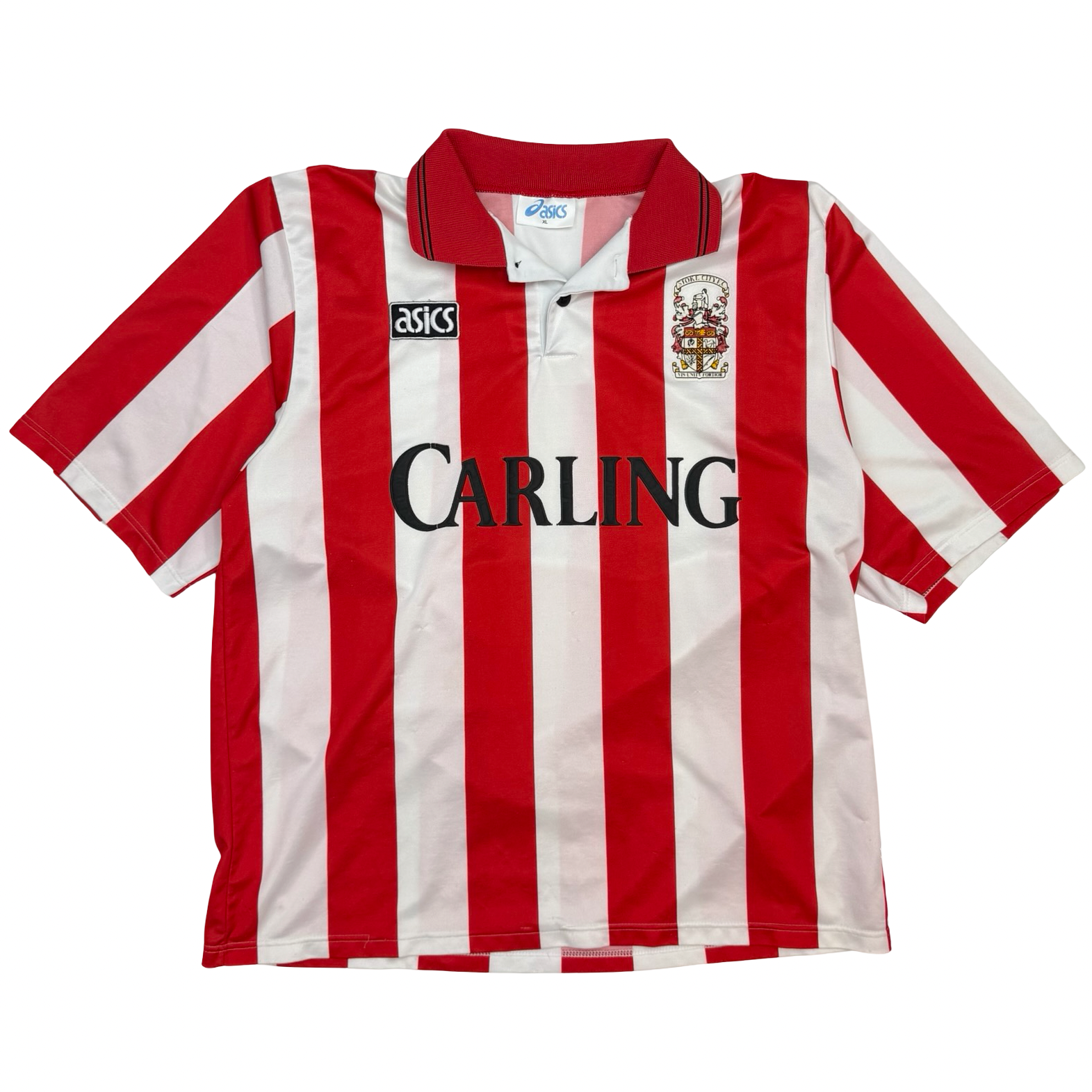 Vintage Asics 1993-94 Stoke City Home Jersey Red/White