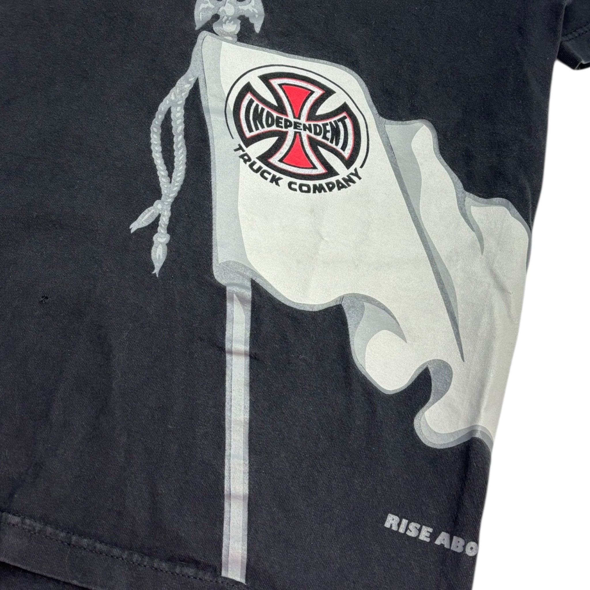 Vintage Y2K Independent Truck Company Flag T-Shirt Black