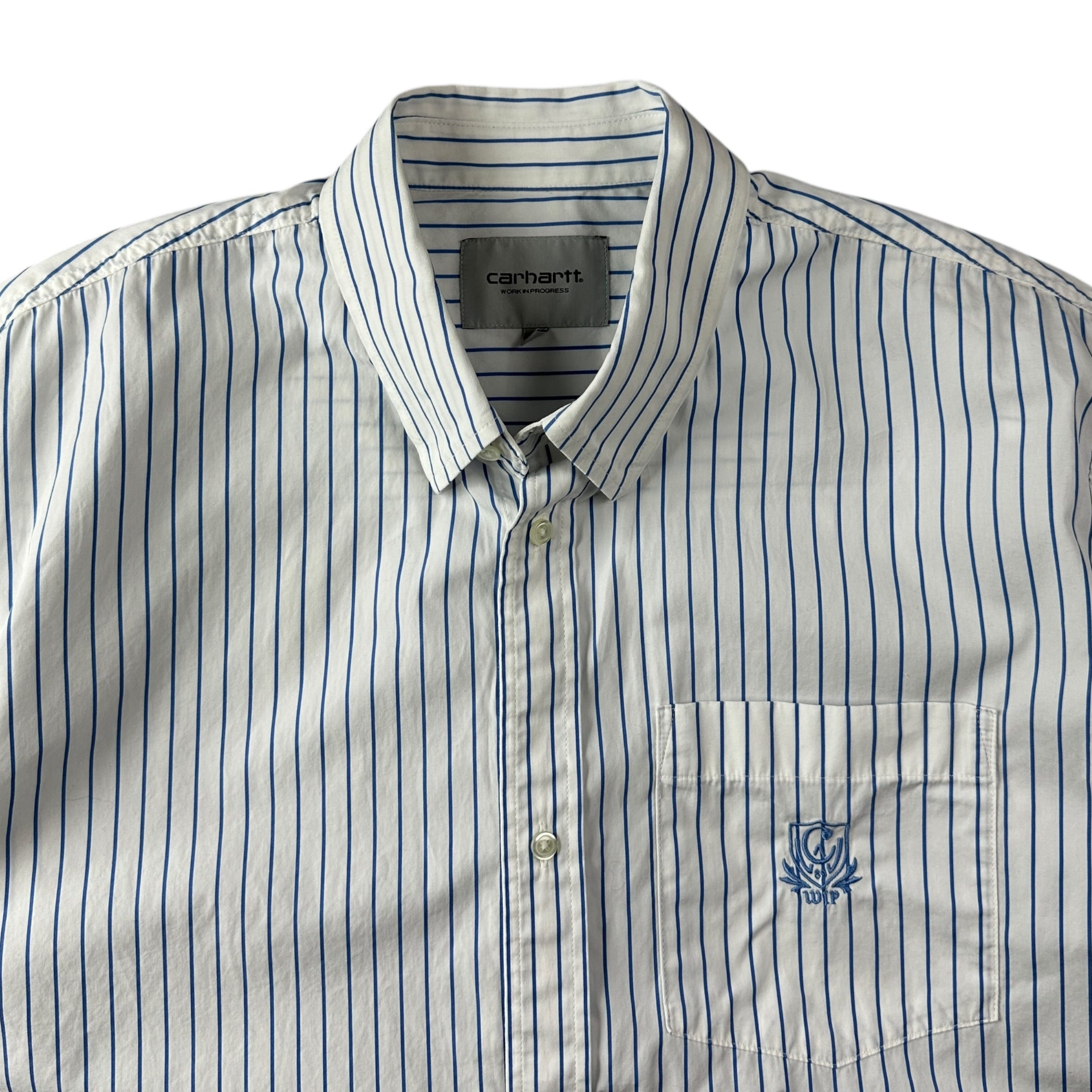 Carhartt W.I.P Linus Button Up White/Blue