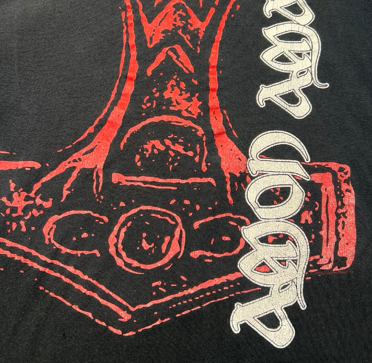 Vintage Y2K Amon Amarth Thor Hammer Band Tee Black