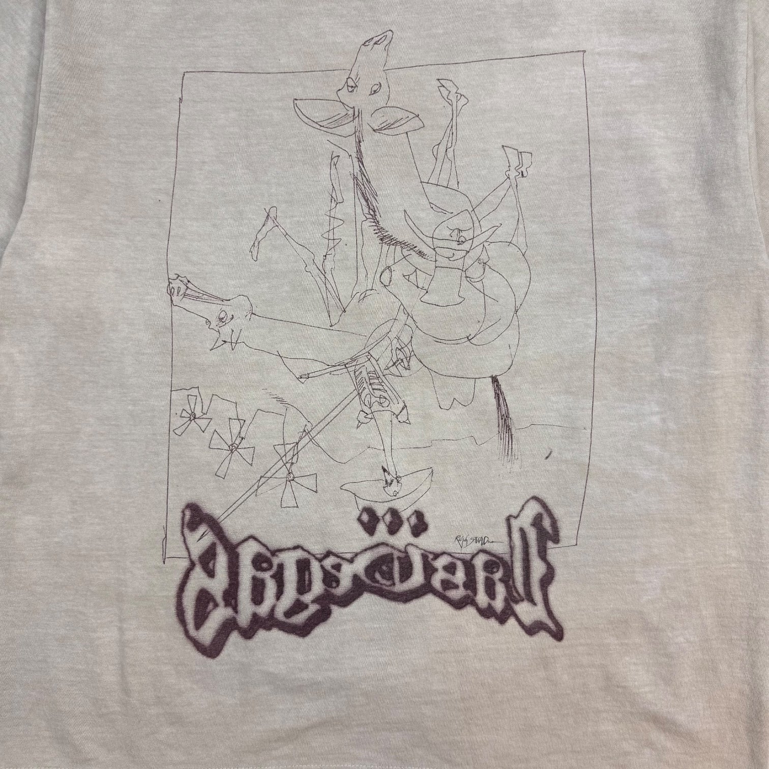 Travis Scott Cactus Jack x Ralph Steadman Sketch Tee Grey