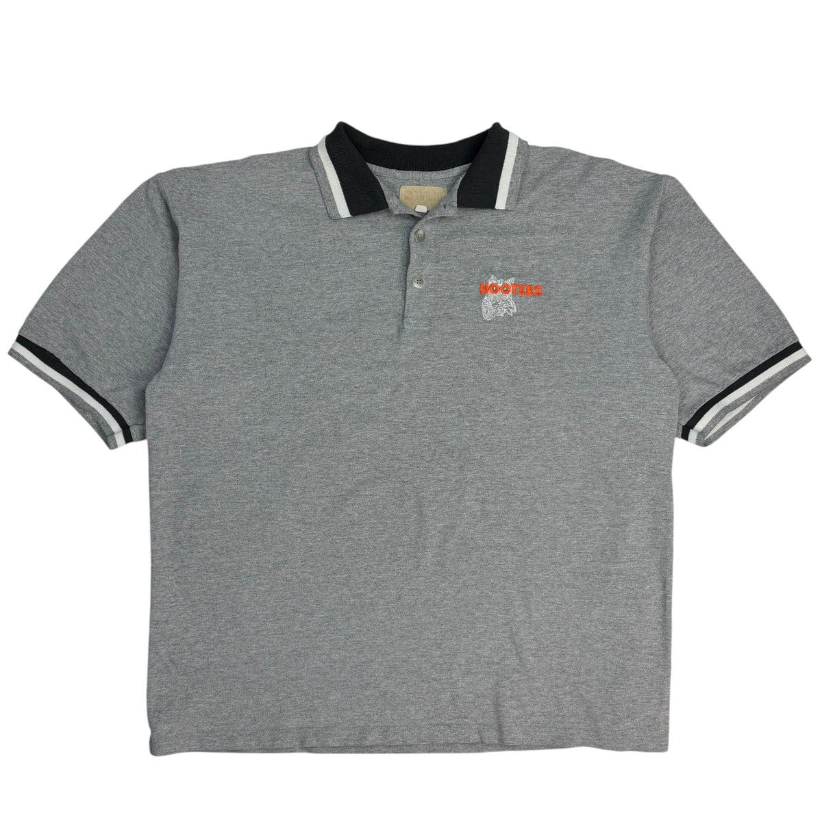 Vintage Hooters Embroidered Polo Grey