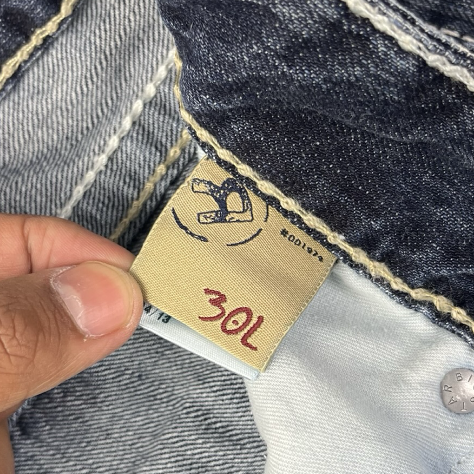 Vintage Y2K Big Star Contrast Stitch Denim Pant Dark Wash