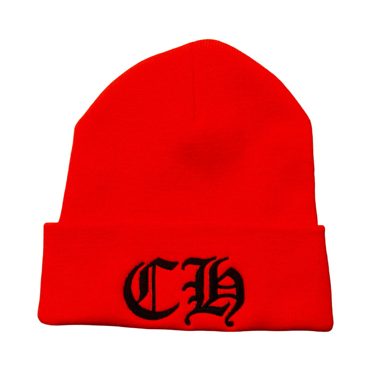 Chrome Hearts Embroidered CH Logo Beanie Orange ￼