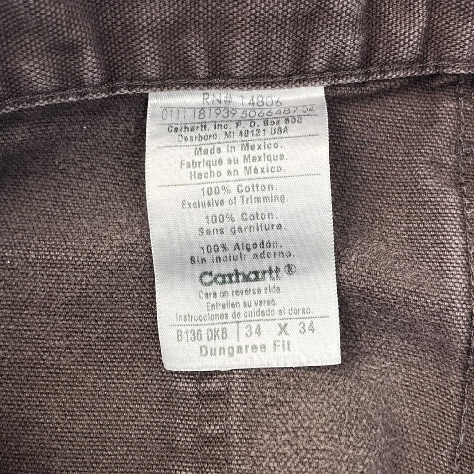 Vintage Carhartt Double Knee Bottoms Brown