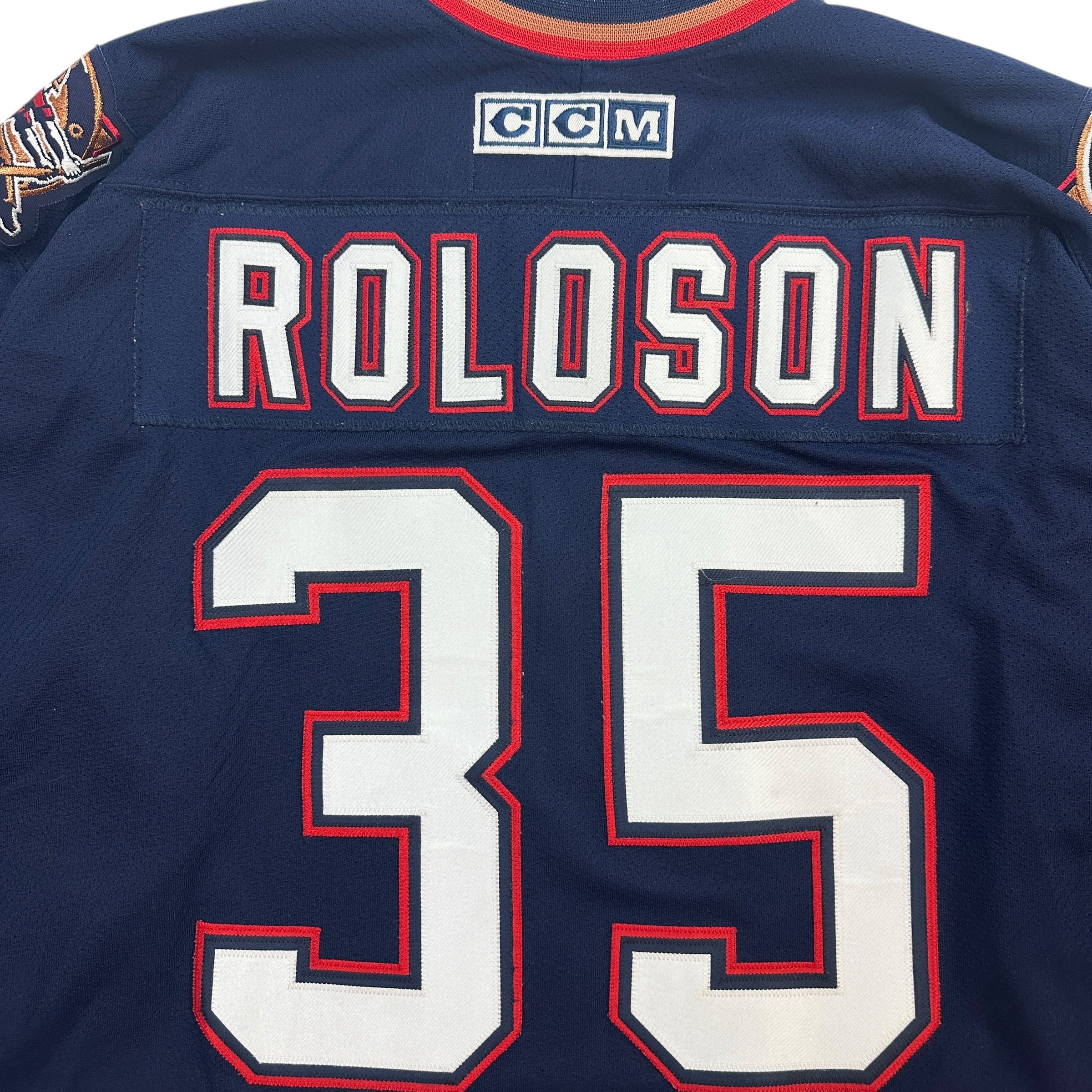 Vintage Edmonton Oilers Dwayne Roloson Jersey Navy