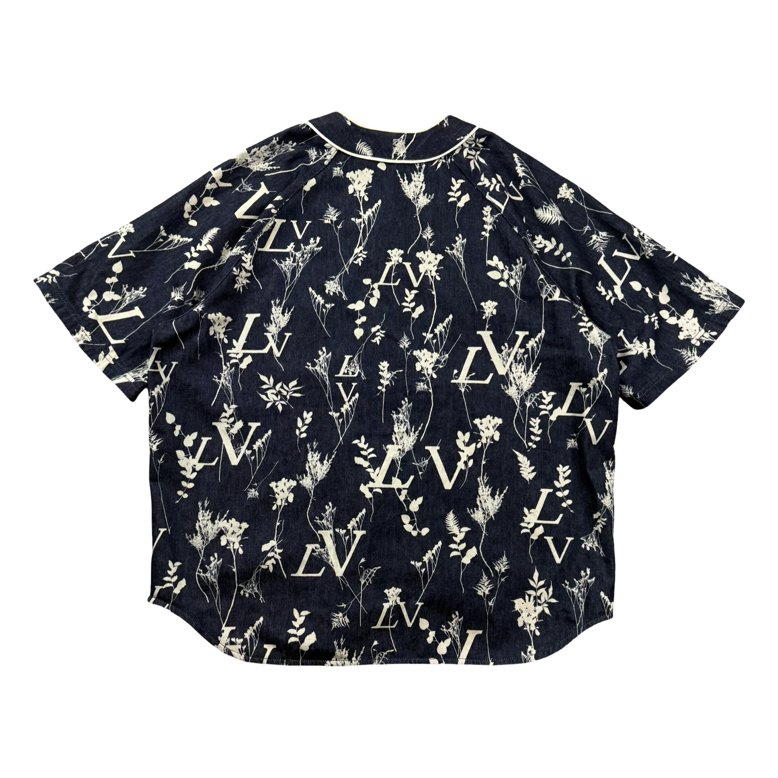 Louis Vuitton Leaf Denim Baseball Shirt Blue