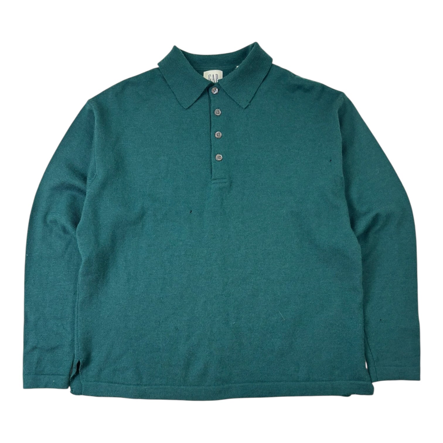 Vintage Gap Henley Knit Sweater Green