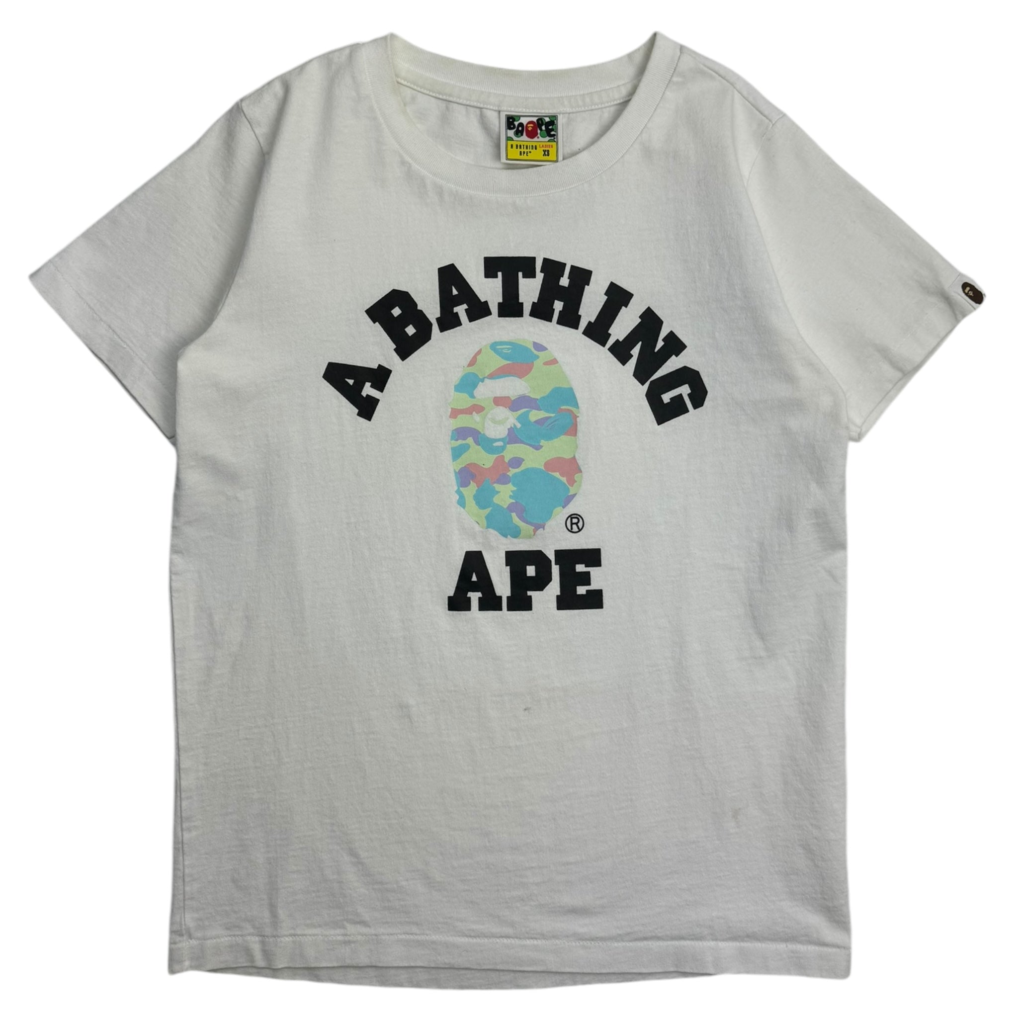 BAPE Women's Multi Camo College T-Shirt White