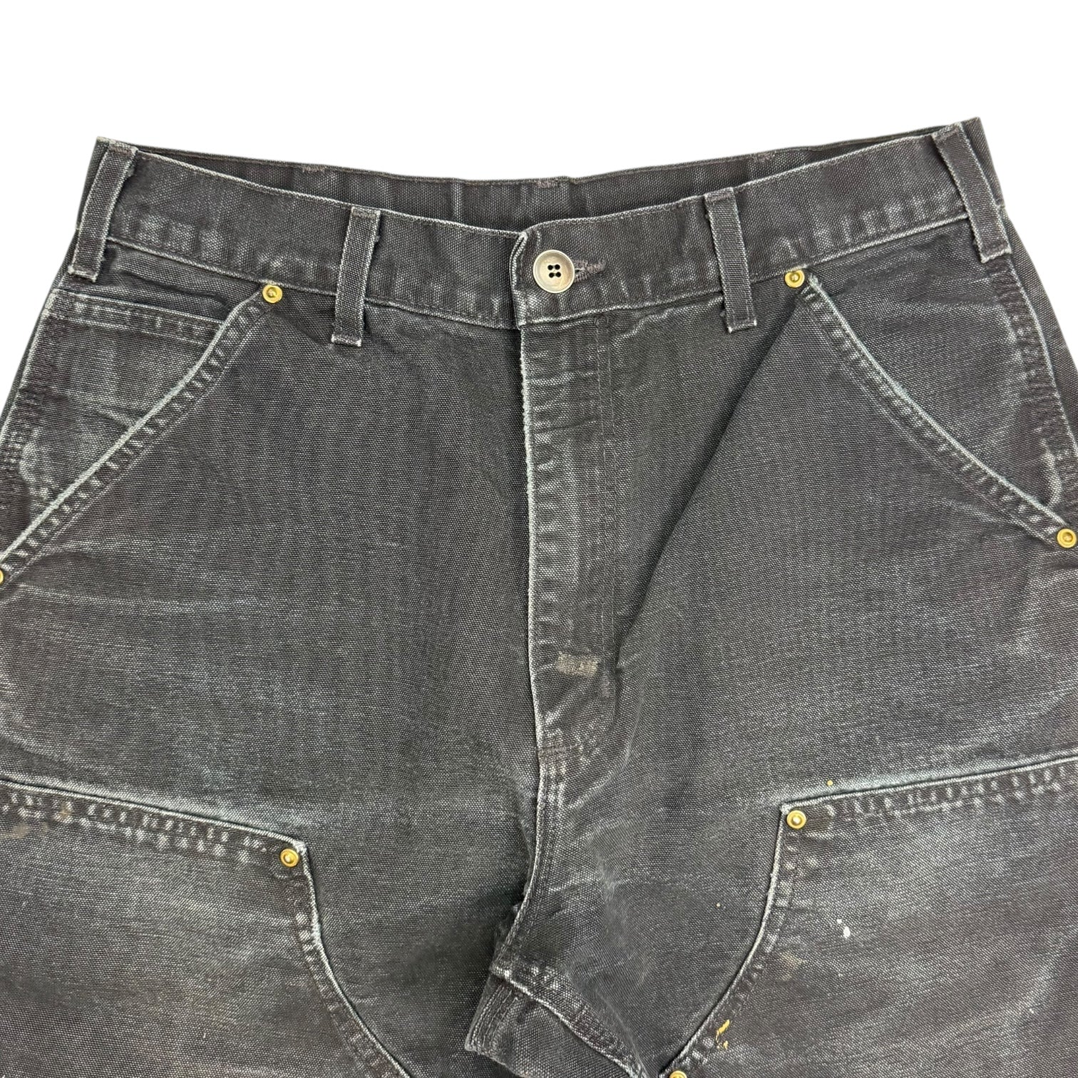 Vintage Carhartt Double Knee Pants Paint Splatter Black