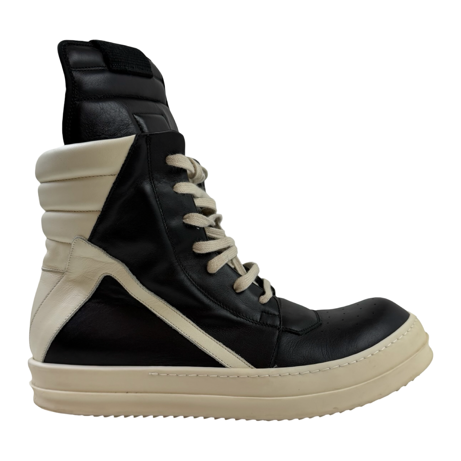 Rick Owens Leather Geobasket Black
