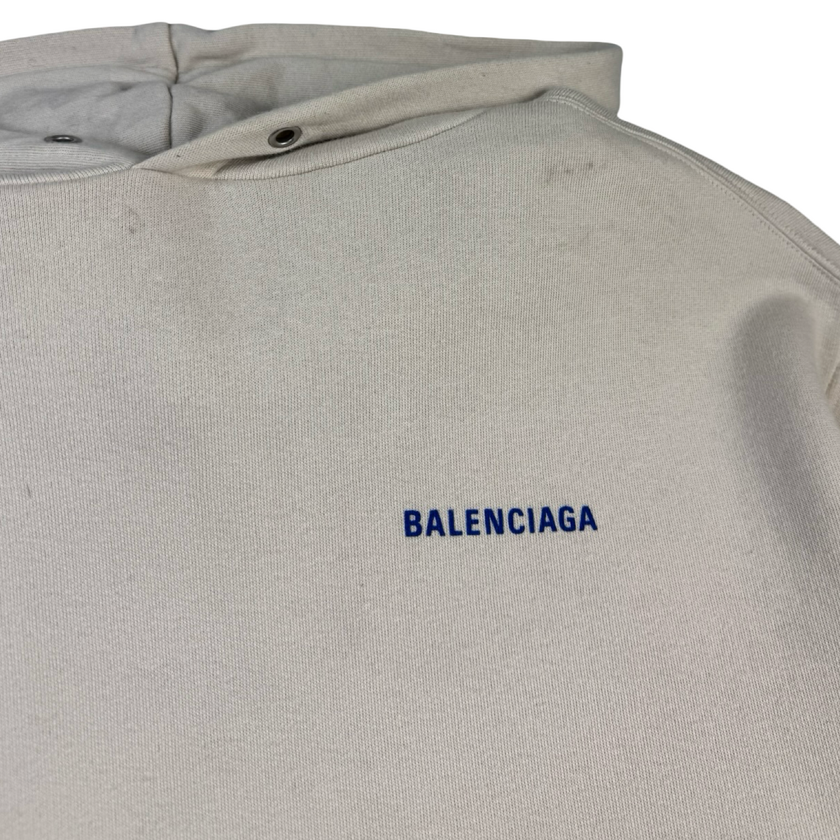 Balenciaga Logo Hoodie Beige/White