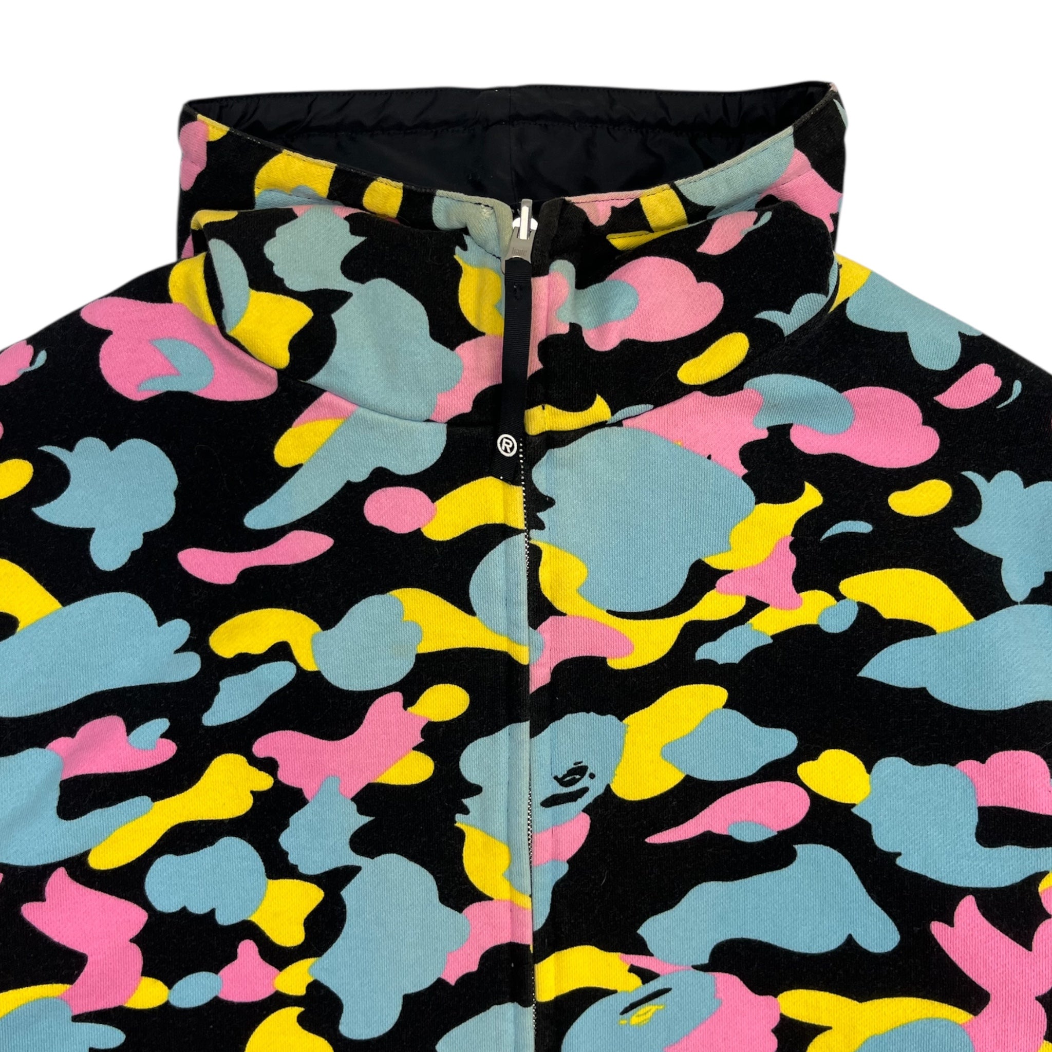 A Bathing Ape Cotton Candy Camo Reversible Pocket Zip Up Jacket