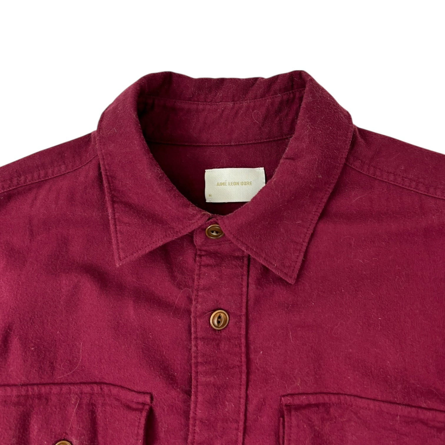 Aime Leon Dore Button Down Long Sleeve Shirt Maroon
