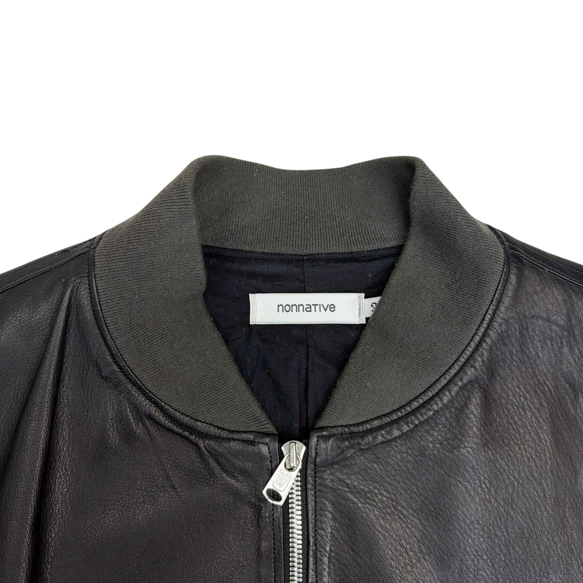 Nonnative Lightweight Leather Bomber Jacket Black