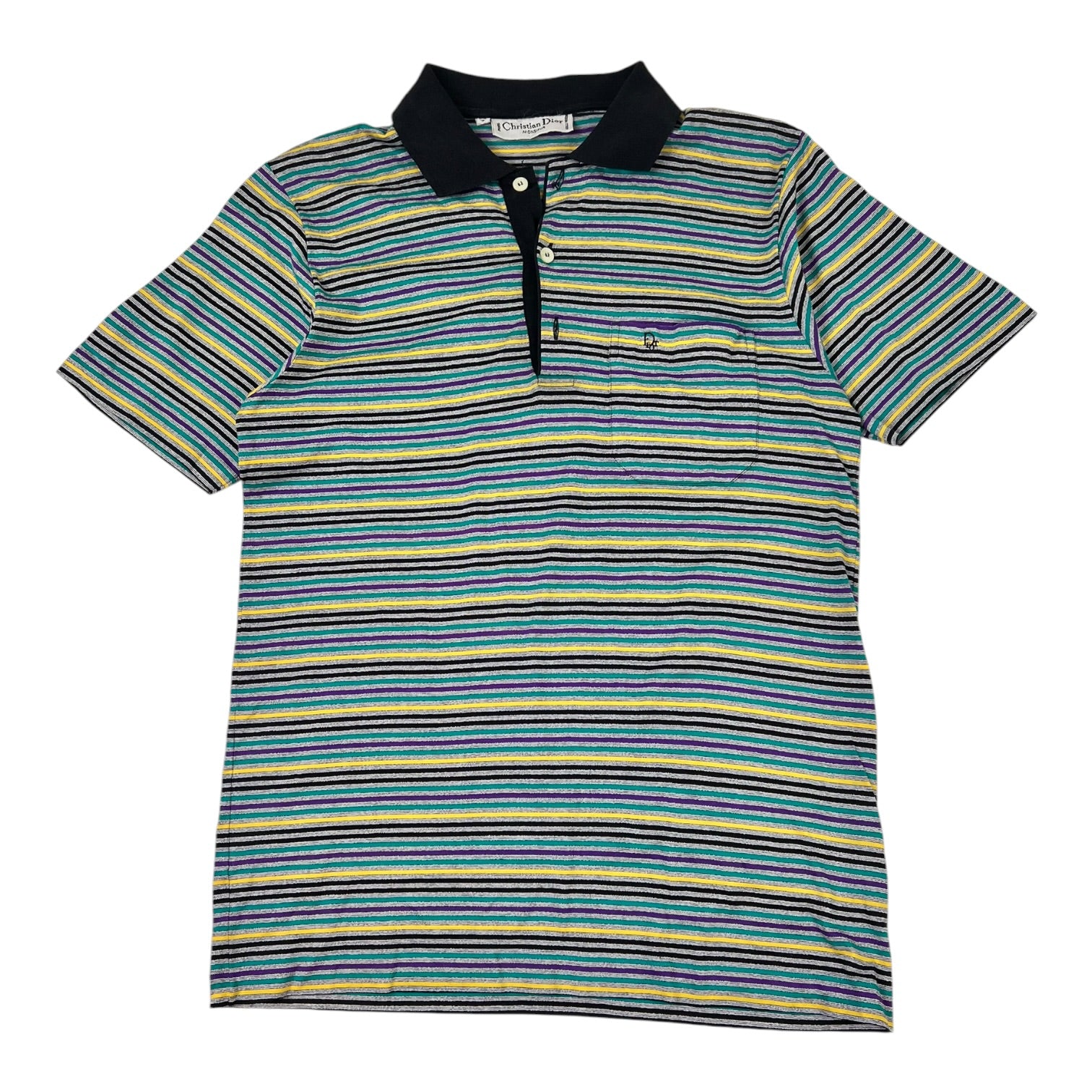 Vintage Christian Dior Striped Polo Shirt