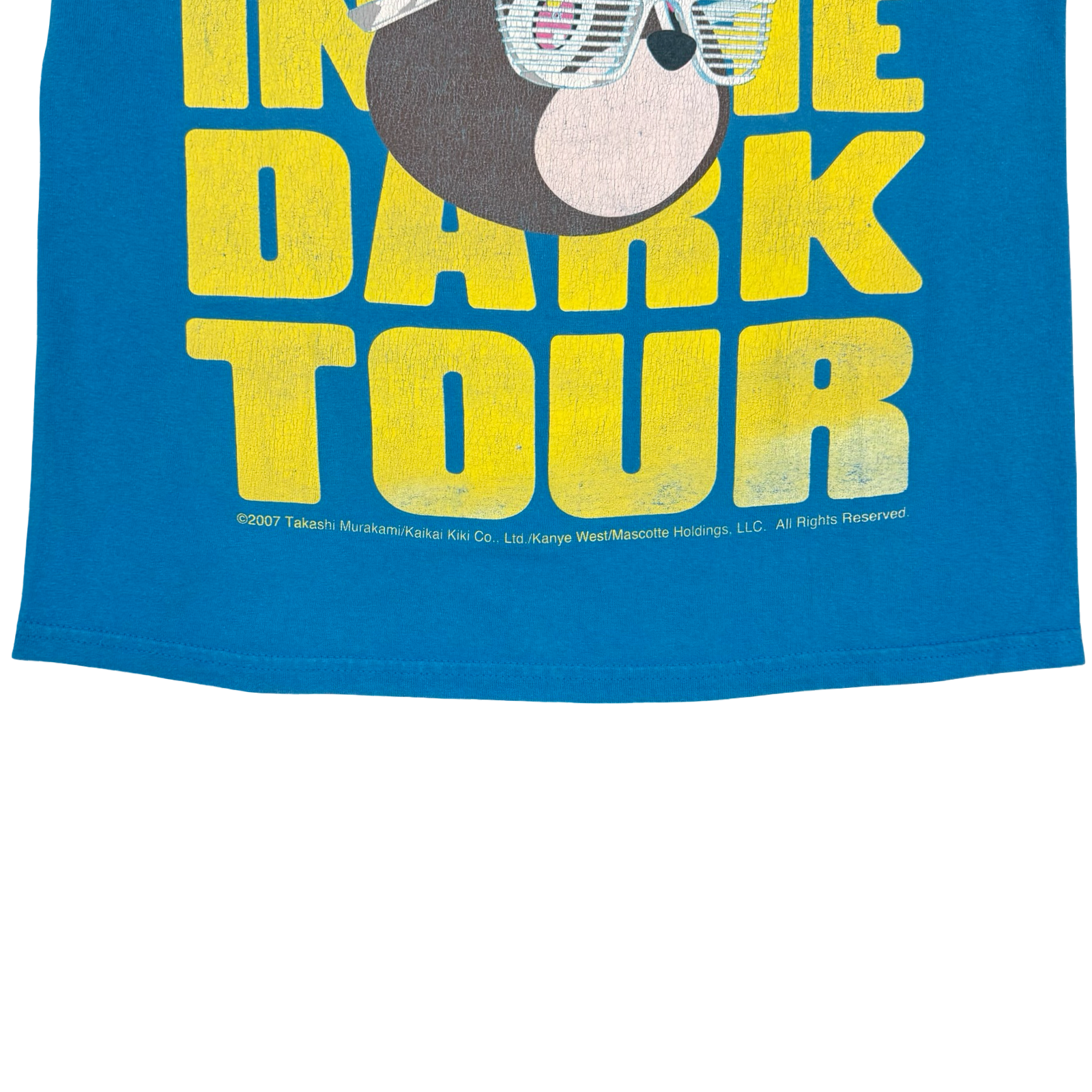 2007 Kanye West Takashi Murakami Glow In The Dark Tour Tee Blue