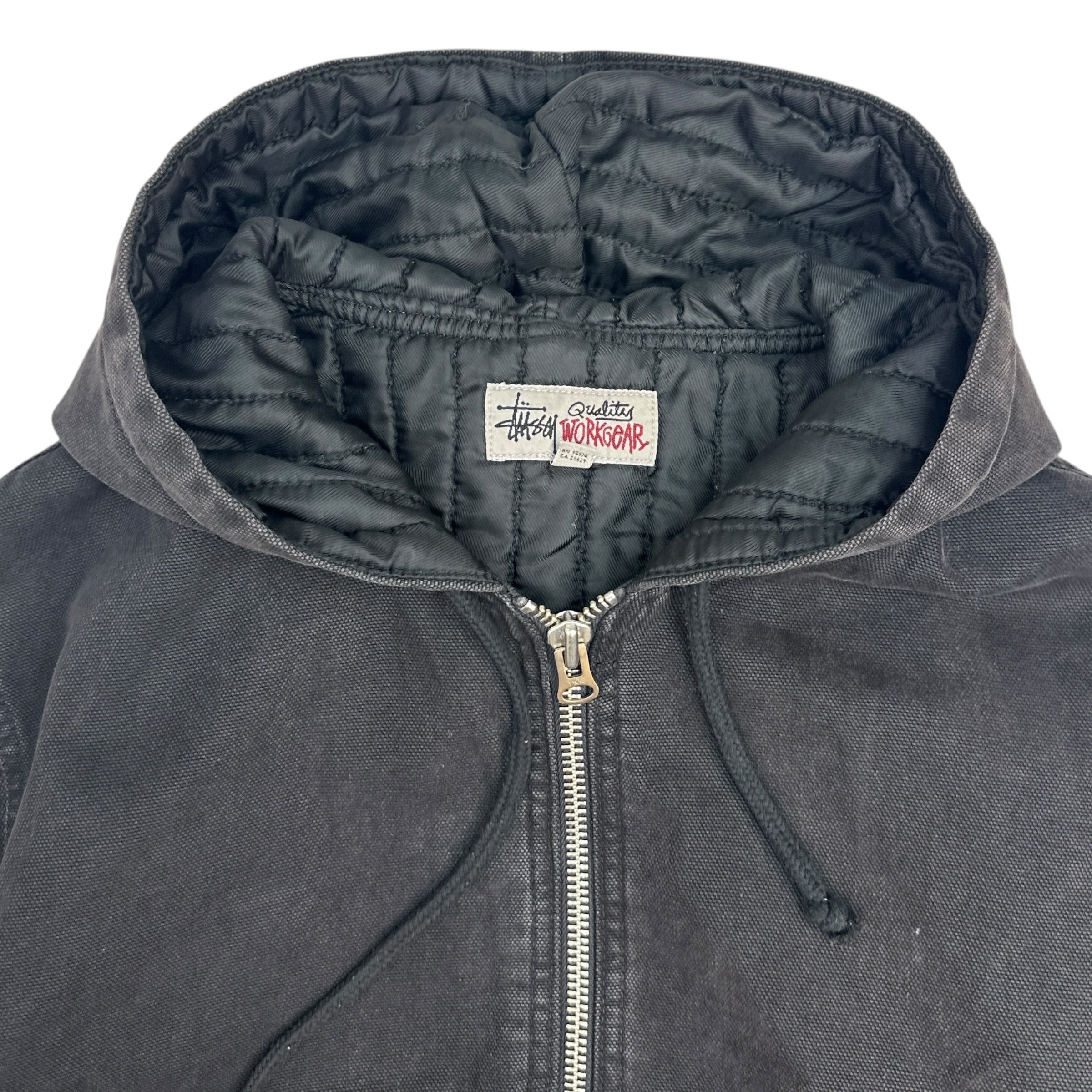 Stussy Insulated Workwear Canvas Jacket Washed Black