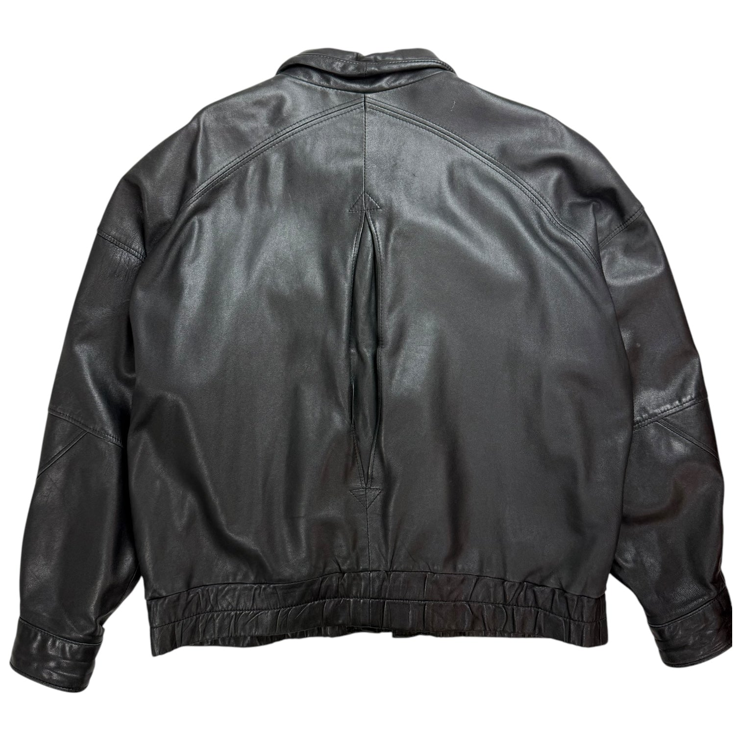 Vintage Steel Sport Leather Jacket Black