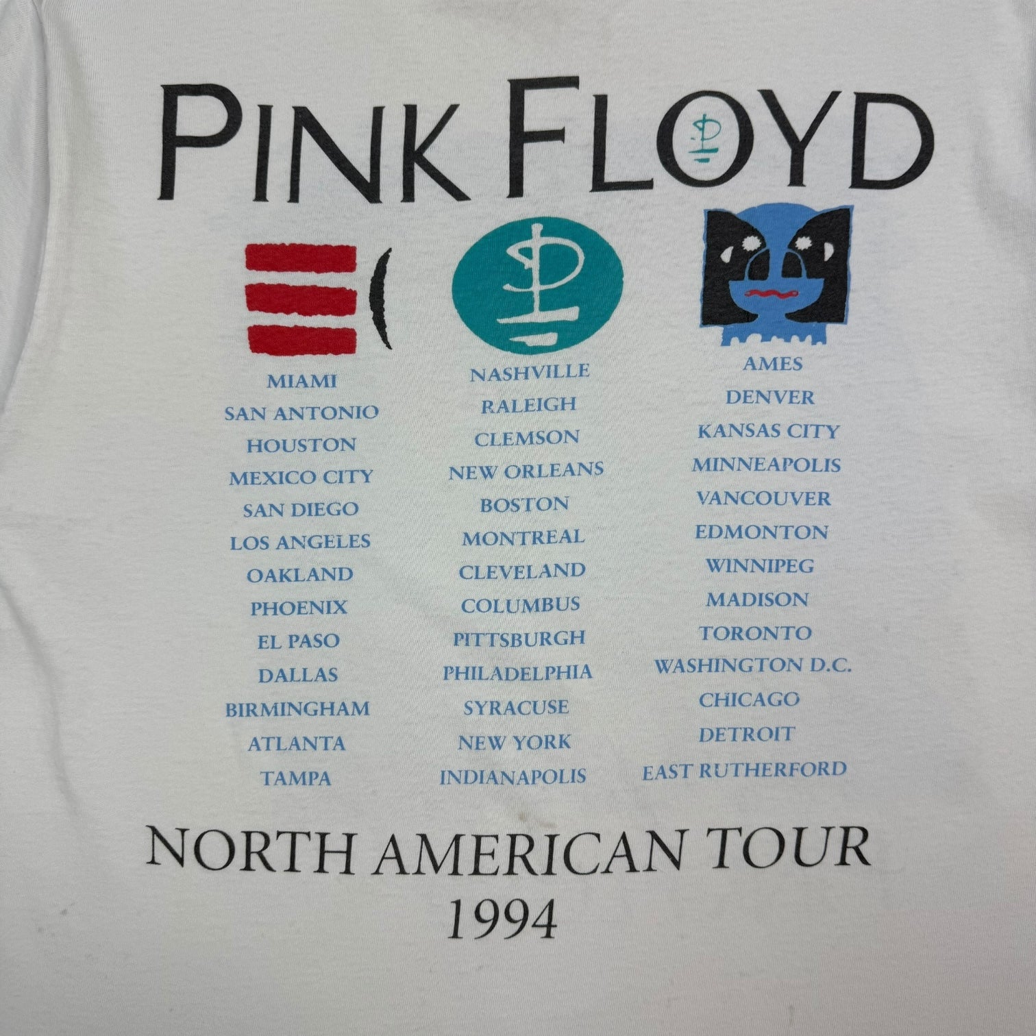 1994 Pink Floyd North American Tour Tee White