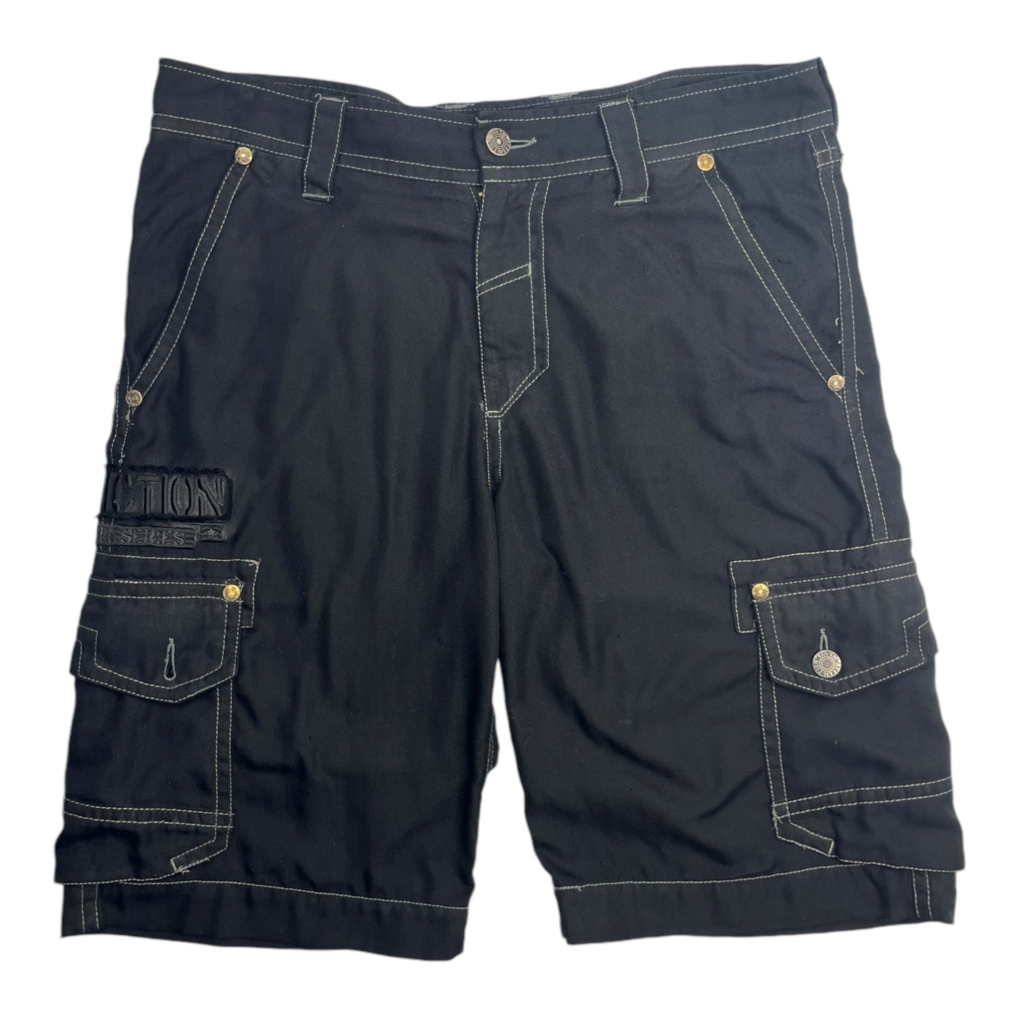 Affliction Contrast Stitch Cargo Shorts Black