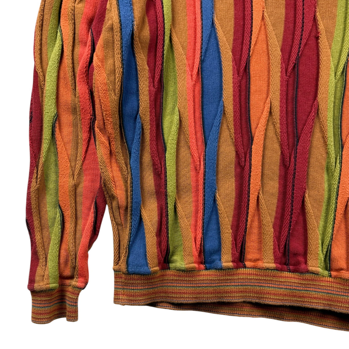 Vintage Coogi Style Texture Knit Sweater Multicolour