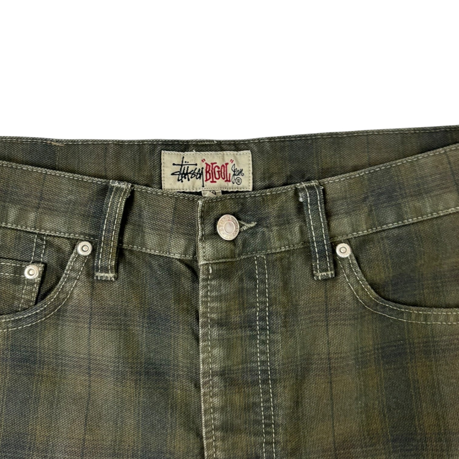 Stussy Big Ol' Short Olive Plaid