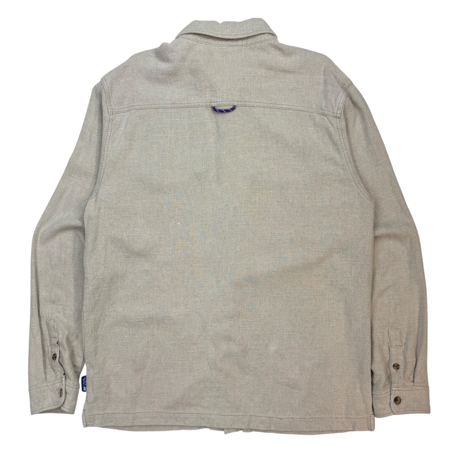 Without Walls Textured Linen Button Up Shirt Cream