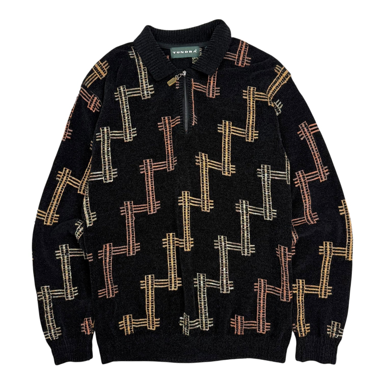 Vintage Tundra Quarter Zip Sweater Black/Multicolour