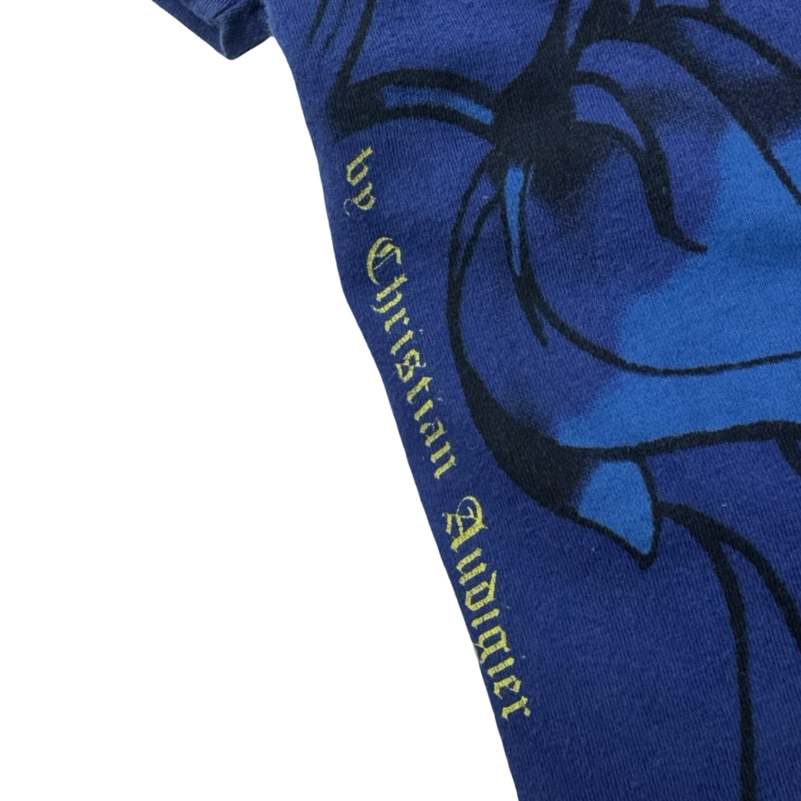 Vintage Ed Hardy Flame Skull T-Shirt Blue