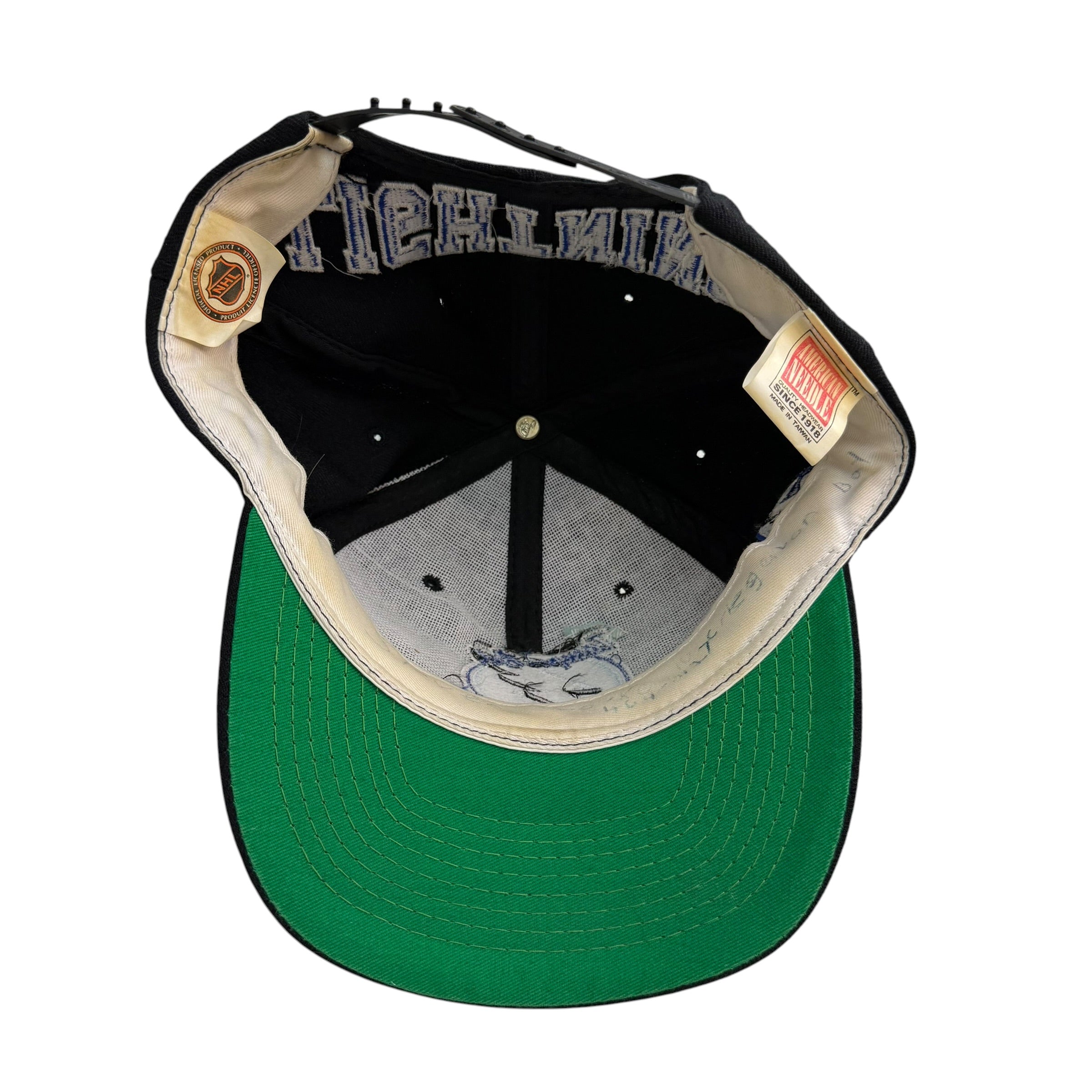 Vintage Tampa Bay Lightning Embroidered Blockhead Snapback Hat Black