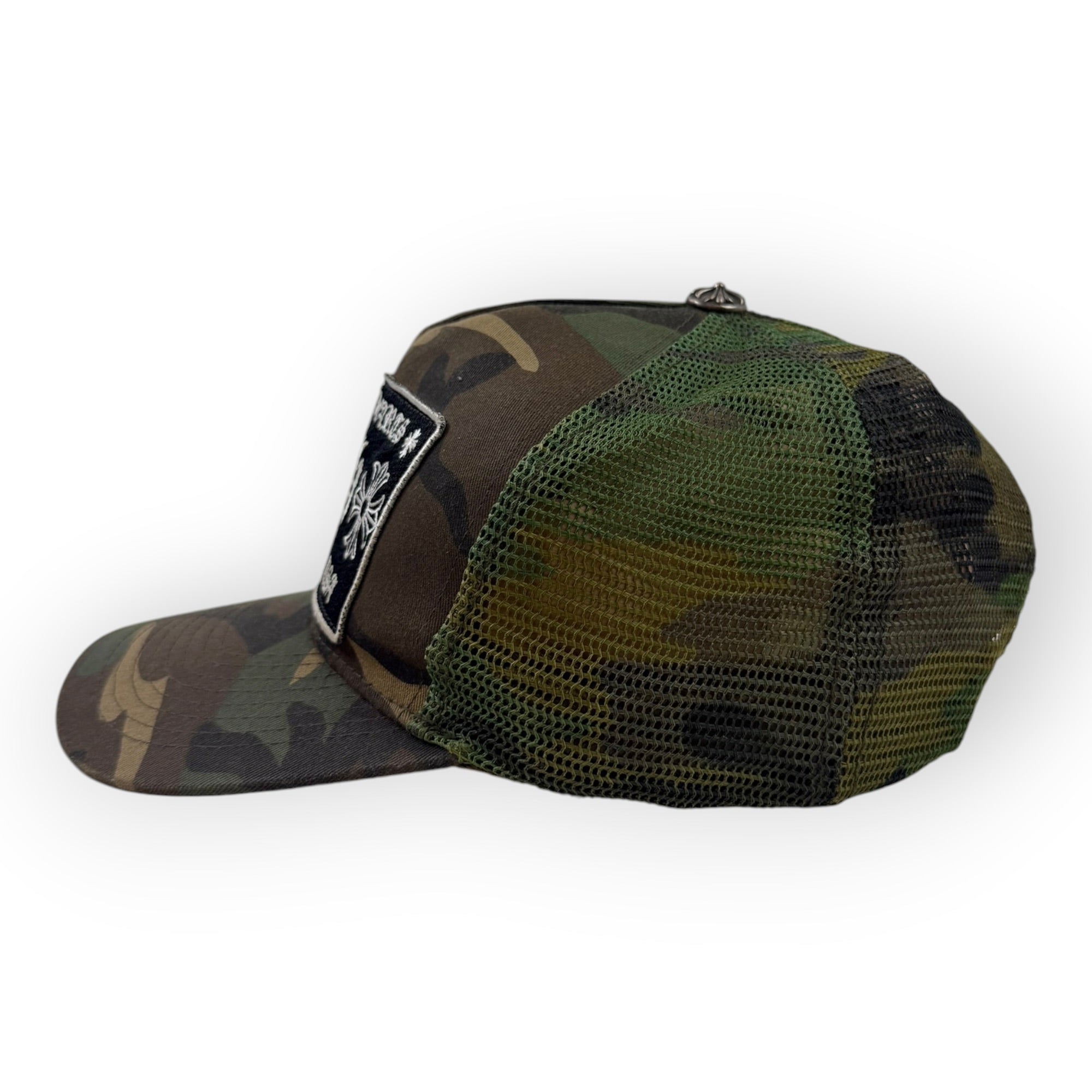 Vintage Chrome Hearts CH Hollywood Trucker Hat Camo