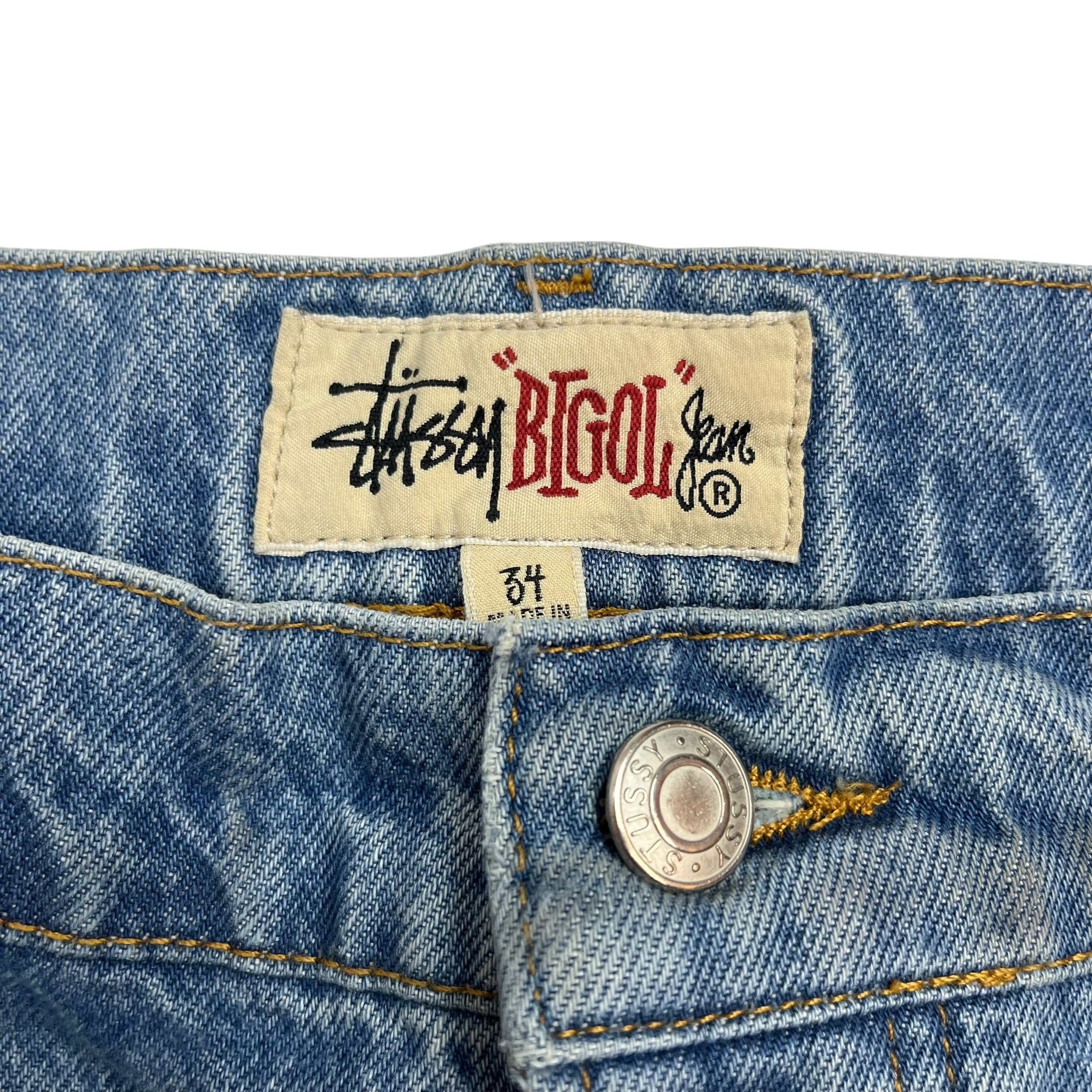 Stussy “BIGOL” Denim Pants Light Wash Blue